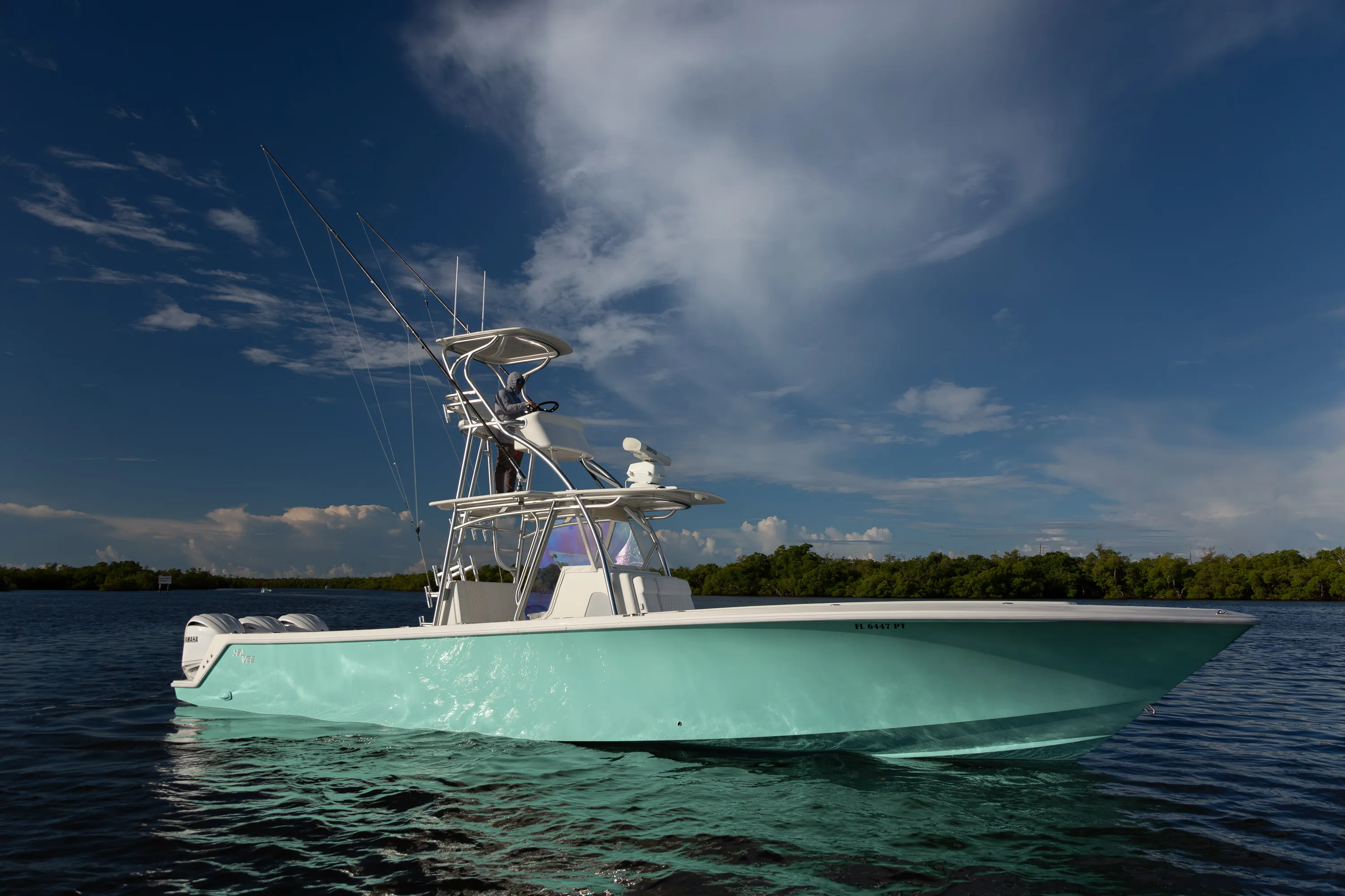SeaVee 39: profile low angle dramatic sky