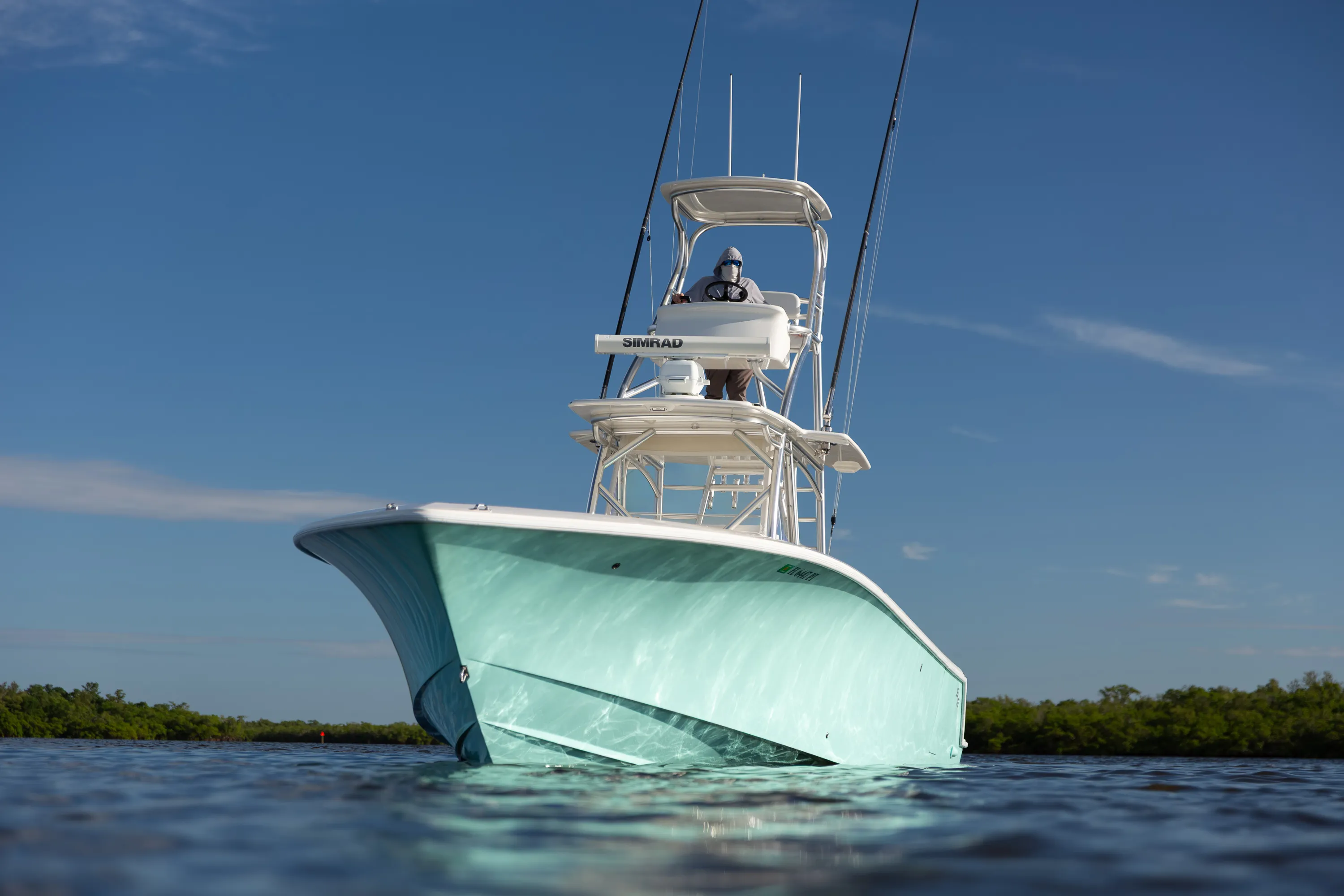 SeaVee 39: bow close from waterline